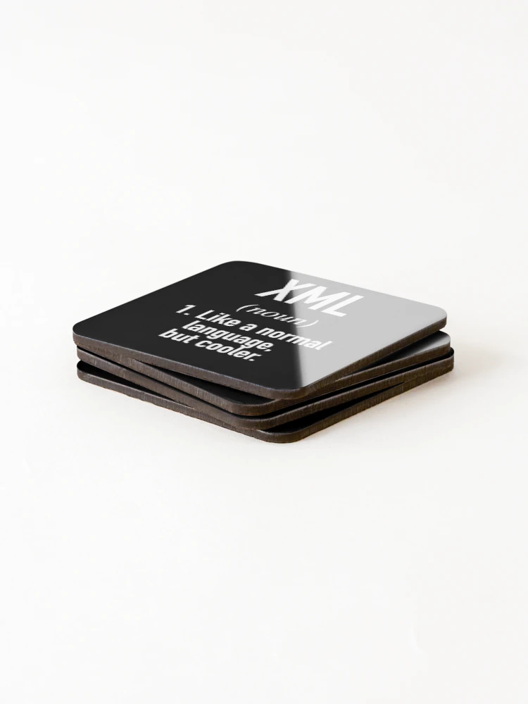 Thumbnail 4 of 5, Coasters (Set of 4), XML Programming Language Defined - Programmer - Coder designed and sold by HiddenVerb.