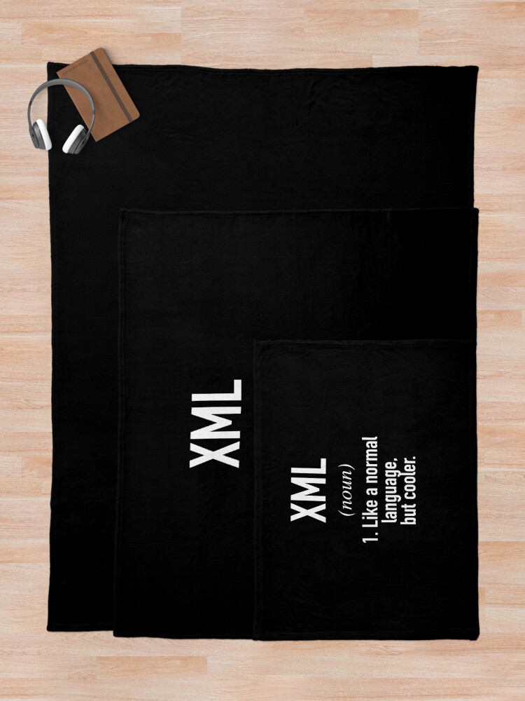 Thumbnail 5 of 6, Throw Blanket, XML Programming Language Defined - Programmer - Coder designed and sold by HiddenVerb.