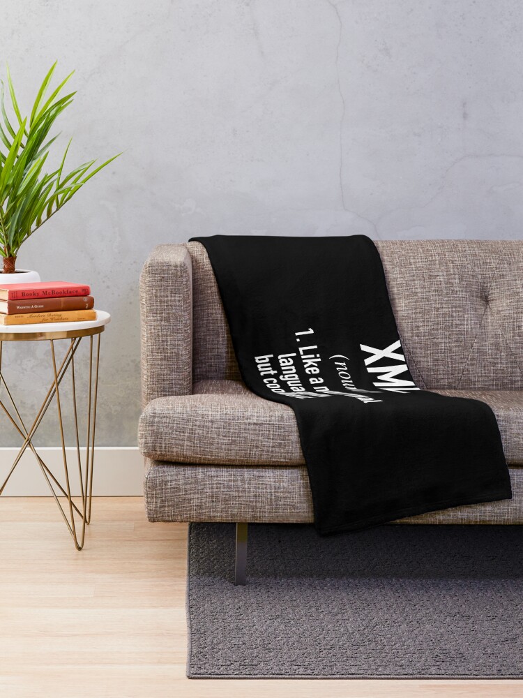 Thumbnail 2 of 6, Throw Blanket, XML Programming Language Defined - Programmer - Coder designed and sold by HiddenVerb.