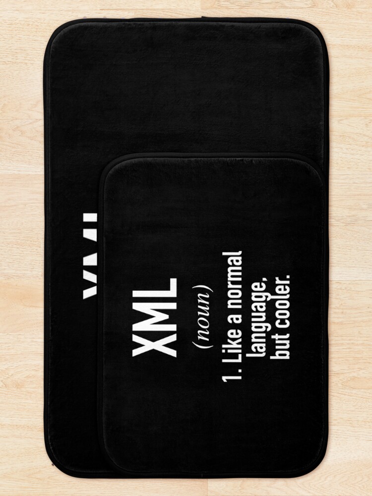Thumbnail 5 of 6, Bath Mat, XML Programming Language Defined - Programmer - Coder designed and sold by HiddenVerb.