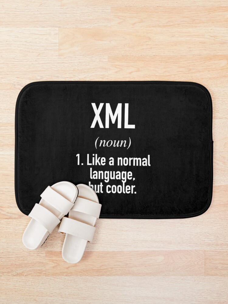 Thumbnail 1 of 6, Bath Mat, XML Programming Language Defined - Programmer - Coder designed and sold by HiddenVerb.