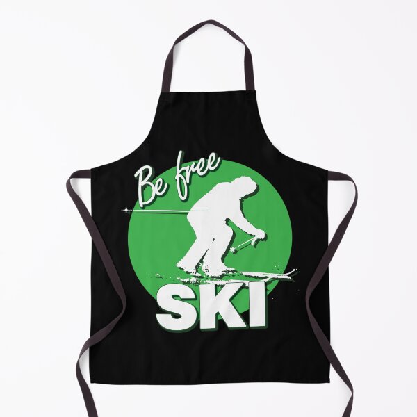 Item preview, Be Free Ski White Text Quote with White Downhill Alpine Skier Silhouette on Ski Level Beginner Green Circle designed and sold by Karen McFarland.