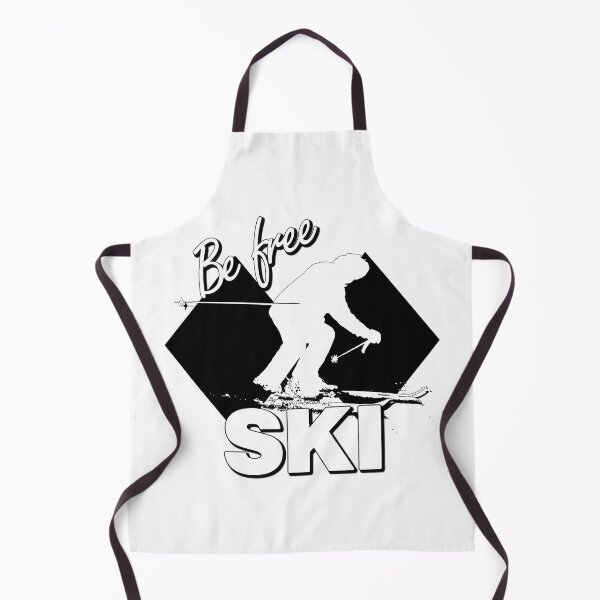 Item preview, Be Free Ski White Text Quote with White Downhill Alpine Skier Silhouette on Ski Level Expert Only Double Black Diamond designed and sold by Karen McFarland.