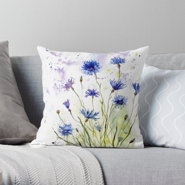 Cornflowers Throw Pillow