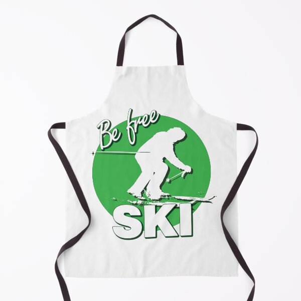 Item preview, Be Free Ski White Text Quote with White Downhill Alpine Skier Silhouette on Ski Level Beginner Green Circle designed and sold by Karen McFarland.