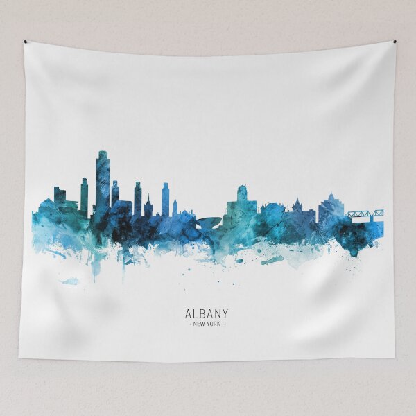 Aperçu de l'œuvre Albany New York Skyline créée et vendue par ArtPrints.