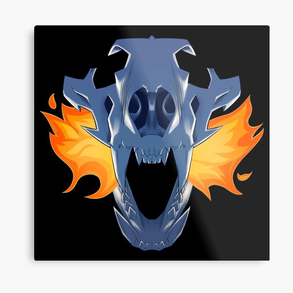 Skeleton Dragon Wall Art Redbubble - getting skull flames roblox dungeon quest