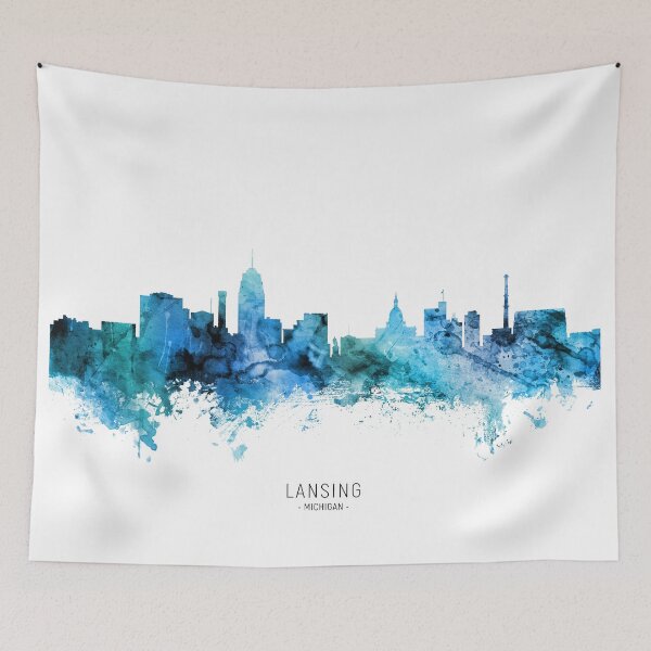 Item preview, Lansing Michigan Skyline designed and sold by ArtPrints.
