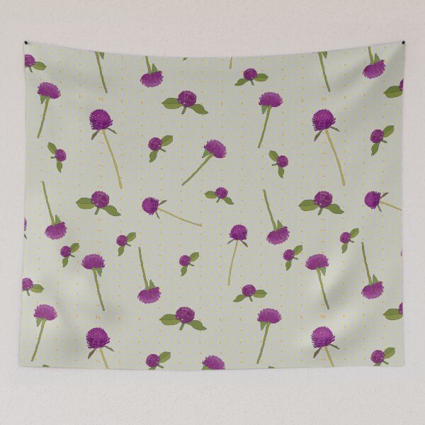 Item preview, Globe amaranth- vadamalli -seamless pattern for Onam trends designed and sold by Sreepriya Jayesh.