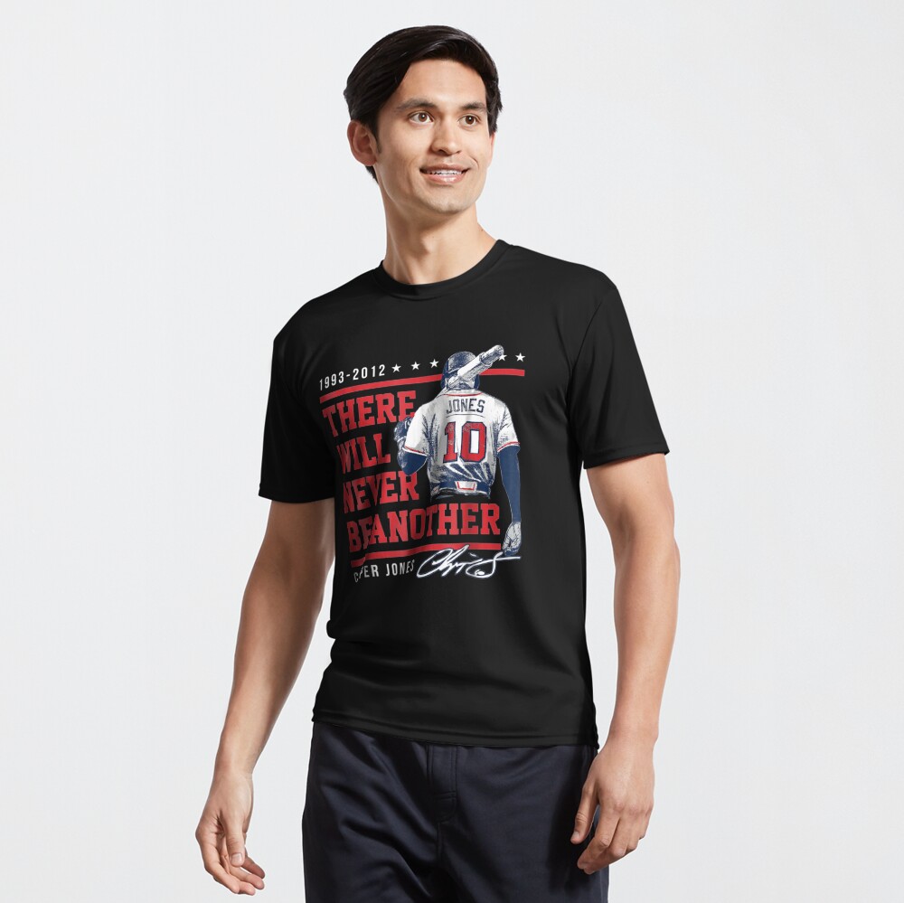 FanPrint Chipper Jones T-Shirt - There Will Never Be Another - Long-Sleeve T-Shirt - Georgia - - Officially Licensed Apparel