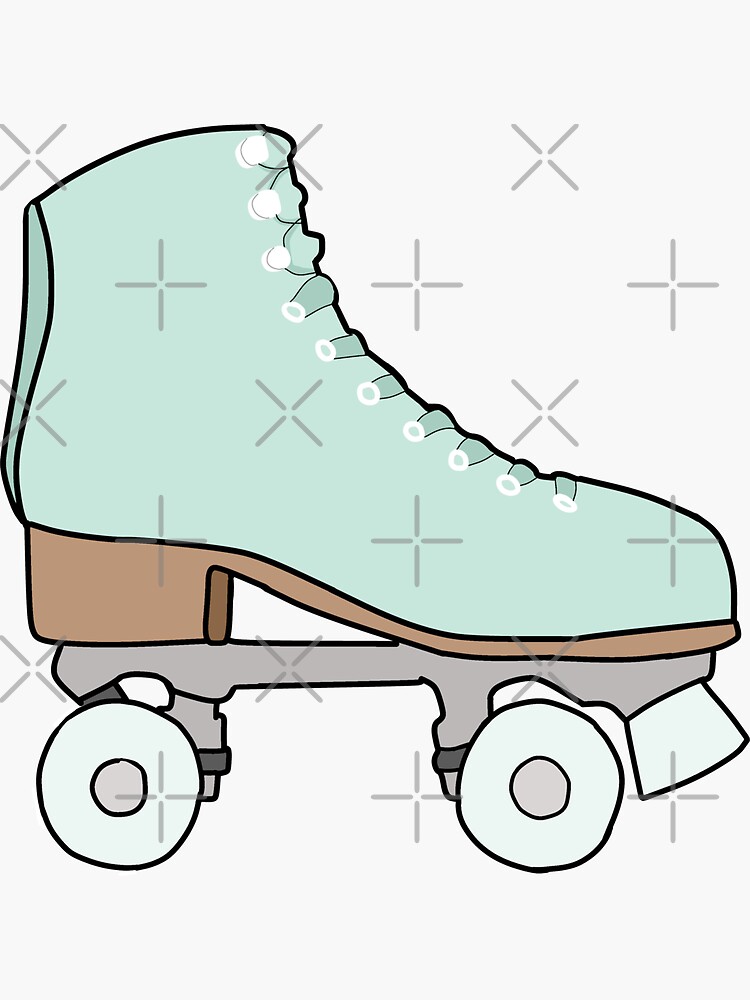 "Pastel Blue Roller skates" Sticker for Sale by Lart Redbubble