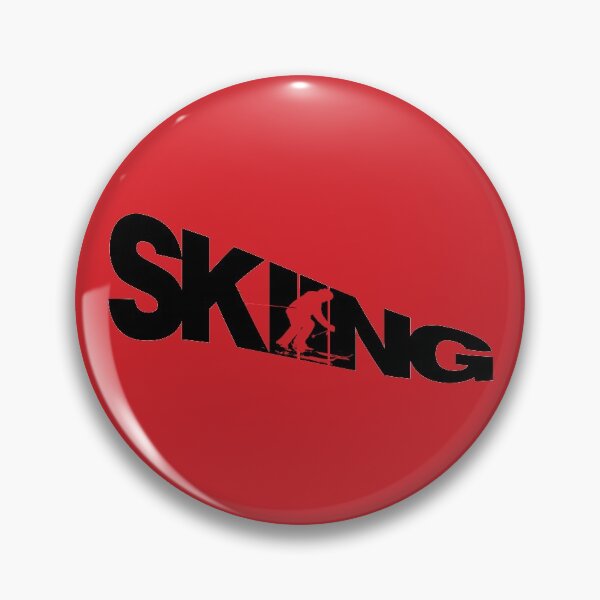 Item preview, Black Skiing Text with Red Silhouette Downhill Skier on Red Background designed and sold by Karen McFarland.