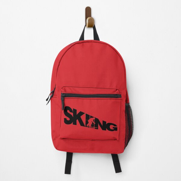 Item preview, Black Skiing Text with Red Silhouette Downhill Skier on Red Background designed and sold by Karen McFarland.