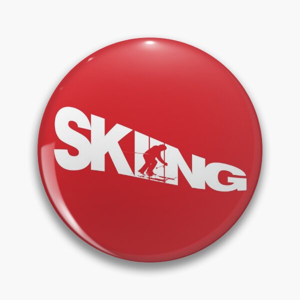Item preview, White Skiing Text with Red Silhouette Downhill Skier on Red Background designed and sold by Karen McFarland.