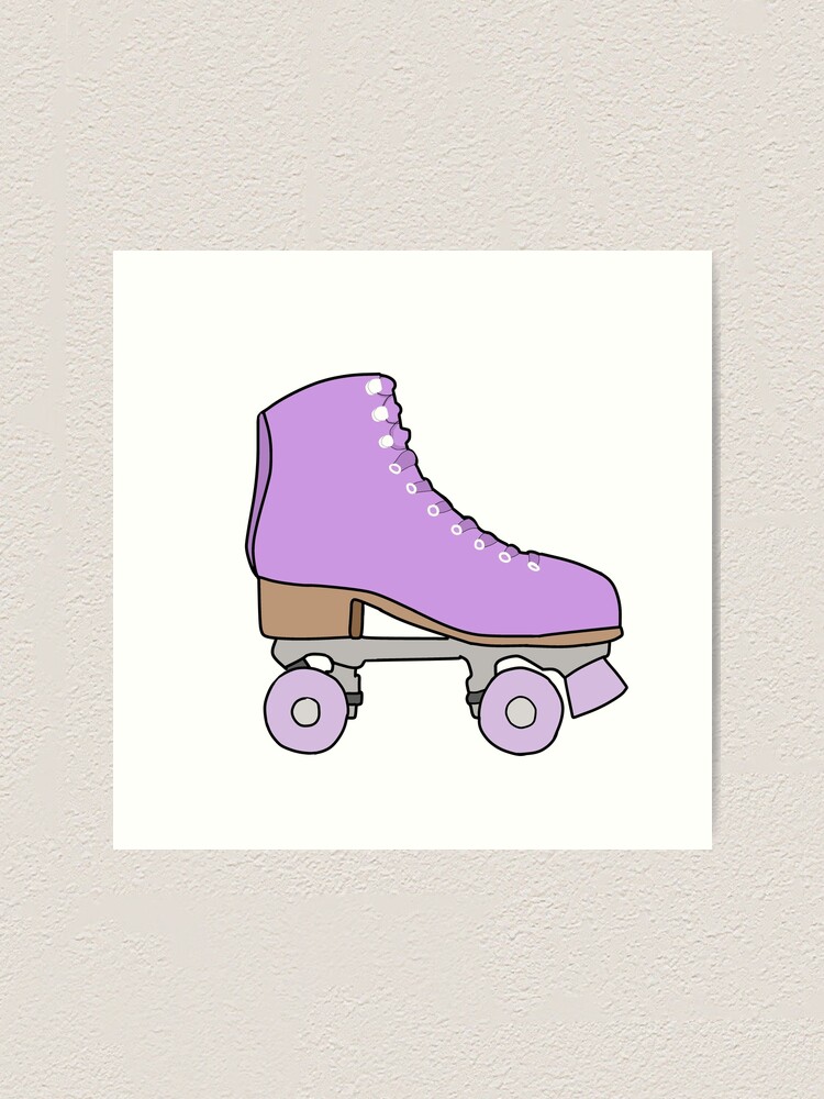 “Pastel purple Roller skates” Art Print by L-art | Redbubble