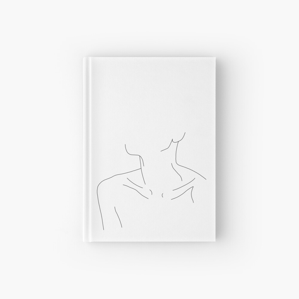 Collar bones line drawing illustration - Ali Hardcover Journal