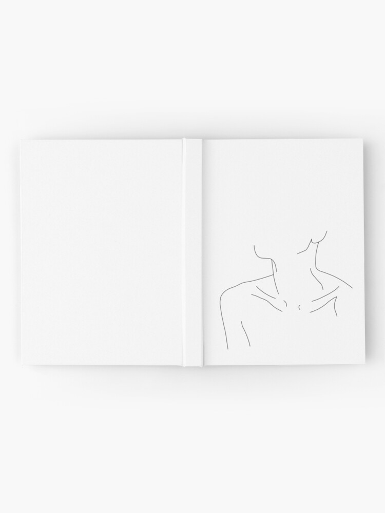 Alternate view of Collar bones line drawing illustration - Ali Hardcover Journal