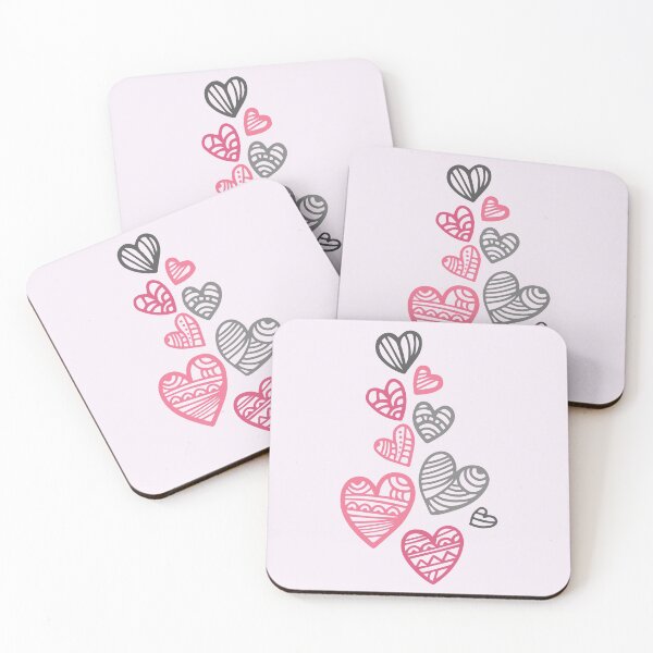 Item preview, Beautiful Pink Heart Shapes Tribal Style Art - Seamless Pattern Design GC-091-09 designed and sold by GraphicCharms.