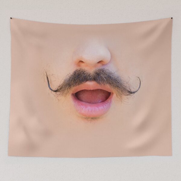 Item preview, Funny mustache mask realistic face designed and sold by munizz.