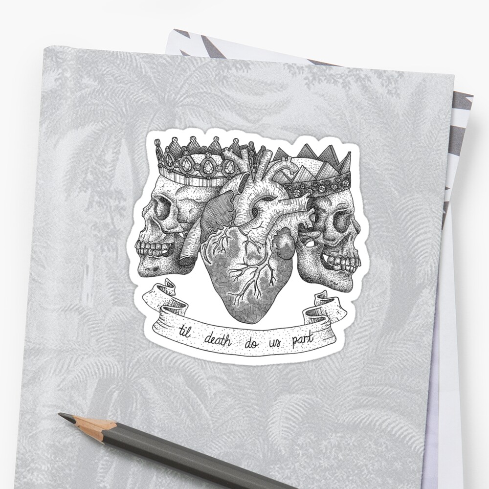 "'Til Death Do Us Part, Life and Death Illustration" Stickers by bblane