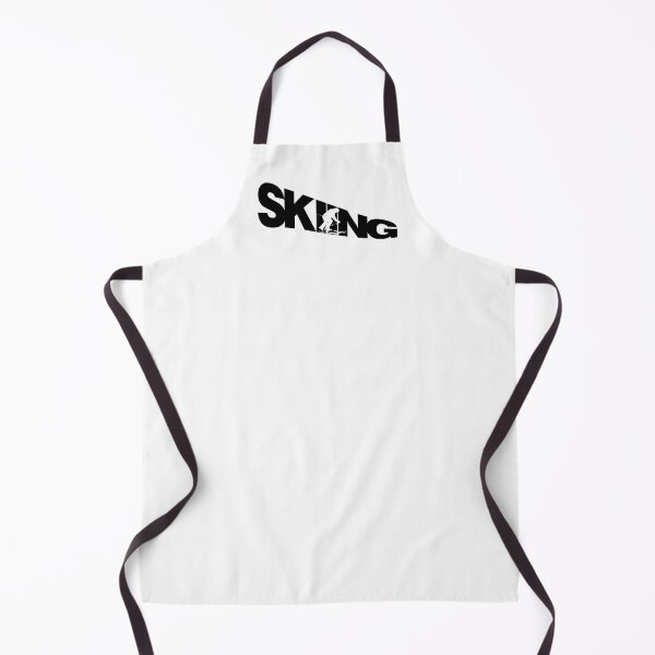 Item preview, Black Skiing Text with White Silhouette Downhill Skier on White Background designed and sold by Karen McFarland.