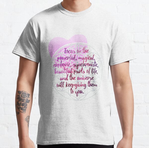 Camiseta esotérica - Flor de la Vida con Corazón de Acuarela - Geometría Sagrada - Decir Classic T-Shirt