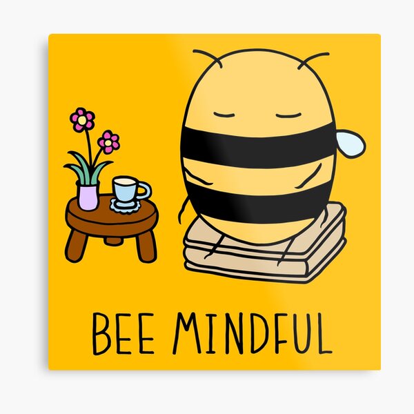 Bee Mindful - Sunshine Metal Print