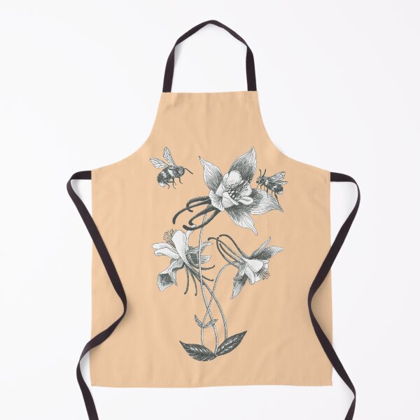 Item preview, bees on aquilegia flowers with honey colored background designed and sold by EllenLambrichts.