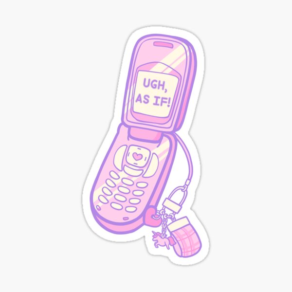 chanel flipphone pink phone sticker by @happyyouthclub