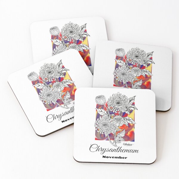 Item preview, November birth flower - chrysanthemum designed and sold by RebekahMahoney.