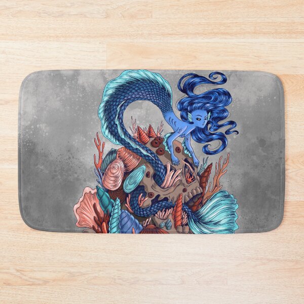 Item preview, Blue Mermaid Skull Home  designed and sold by Marta Tesoro.