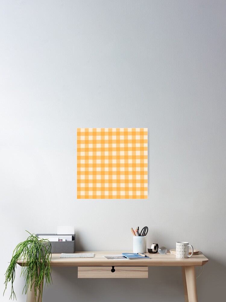 Thumbnail 2 of 3, Poster, orange gingham designed and sold by Issy-Cox.