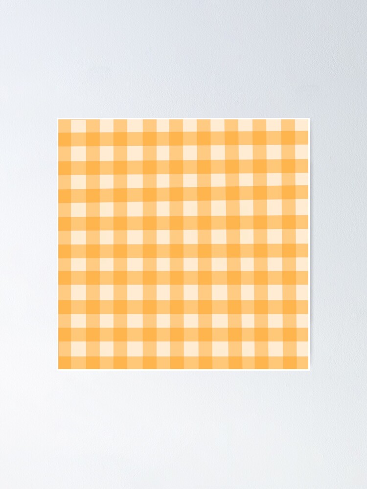 Thumbnail 1 of 3, Poster, orange gingham designed and sold by Issy-Cox.
