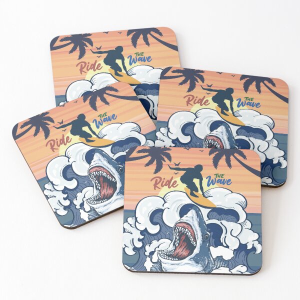 Item preview, Surfing Shark Attack Ride the Wave designed and sold by Boutique-Chic.