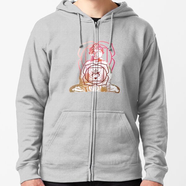 Buddha und Wurzel Chakra Kapuzenjacke