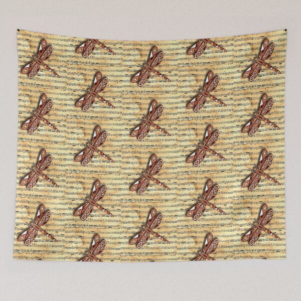 Item preview, Dragonfly Music Sheet Sepia designed and sold by Lisafrancesjudd.