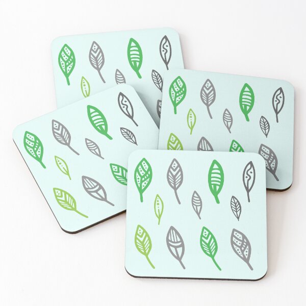 Item preview, Random Green Leaf Shapes Tribal Style Art - Seamless Pattern Design GC-091-07 designed and sold by GraphicCharms.
