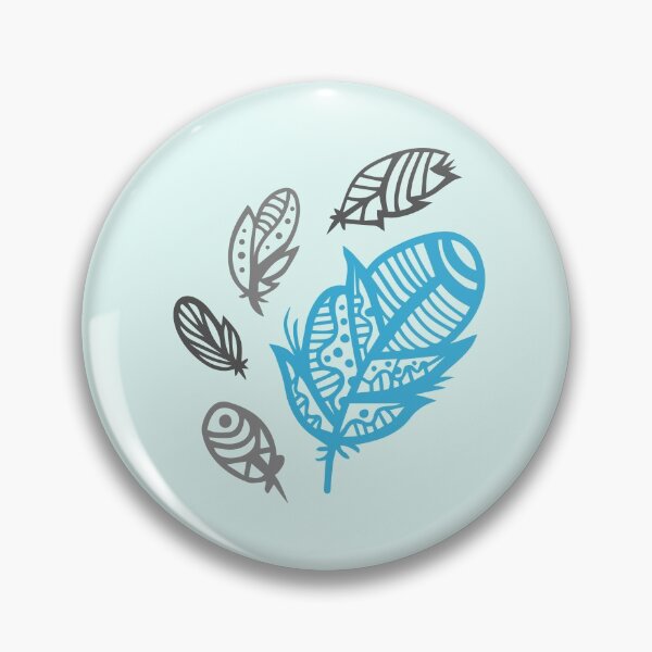 Item preview, Blue Feather Shapes Tribal Style Art - Seamless Pattern Design GC-091-08 designed and sold by GraphicCharms.