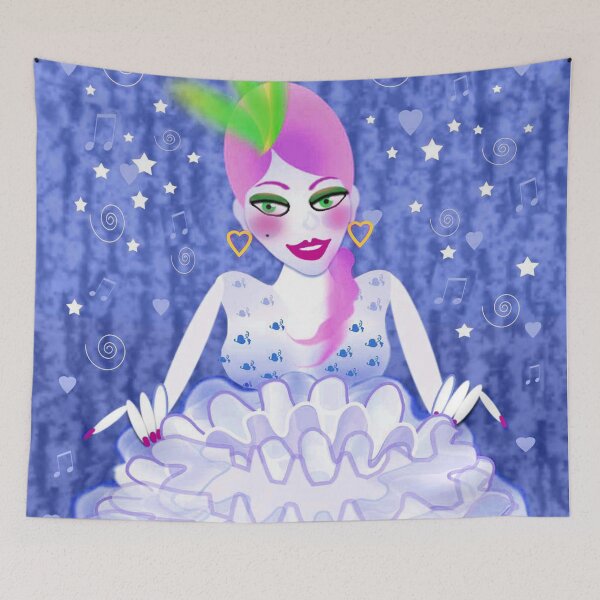 Item preview, Can-can Festival Novelty Post Card Blue designed and sold by Lois-jessop.