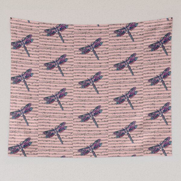 Item preview, Libélula Music Sheet Pink designed and sold by Lisafrancesjudd.