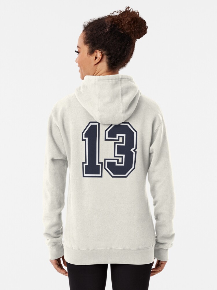 13 Black Jersey Sports Number thirteen Football 13 Pullover Hoodie for  Sale by elhefe