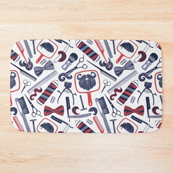 Item preview, Shear shave shine // white background red and blue vintage barber shop tools designed and sold by SelmaCardoso.