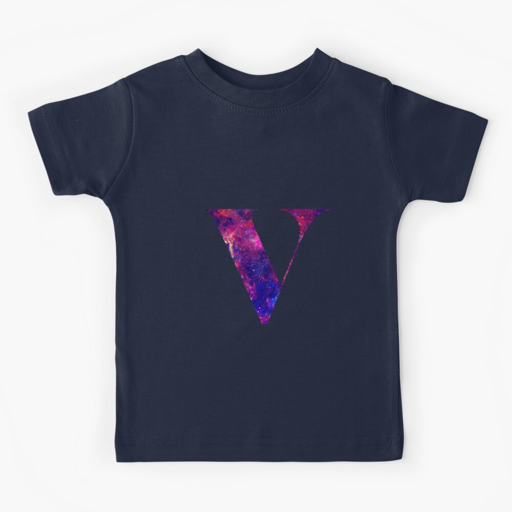 Letter V galaxy in white background