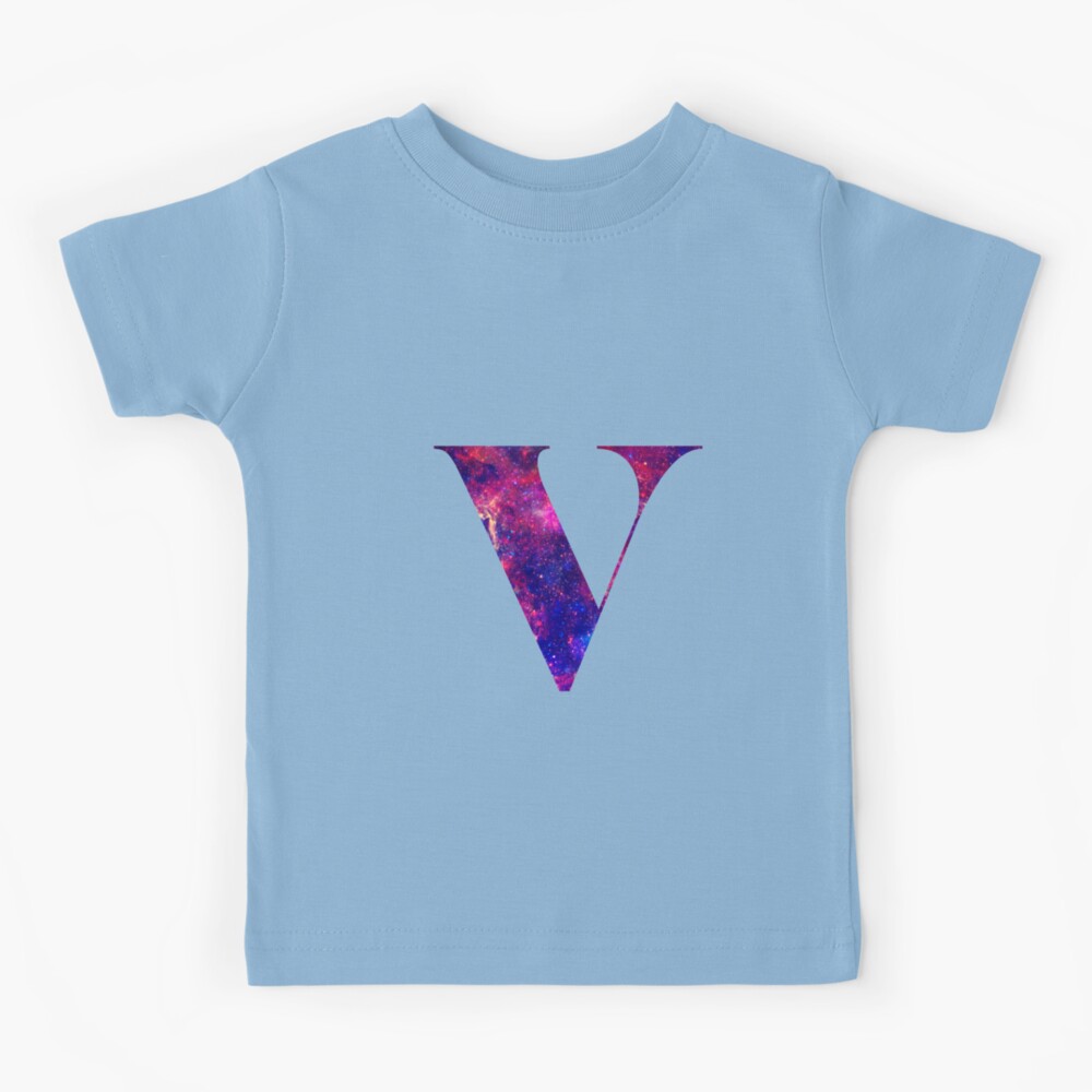 Letter V galaxy in white background