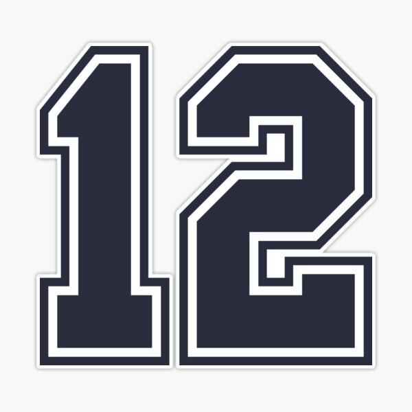 - Round Blue and Neon Green Number 12 Sticker (Sport