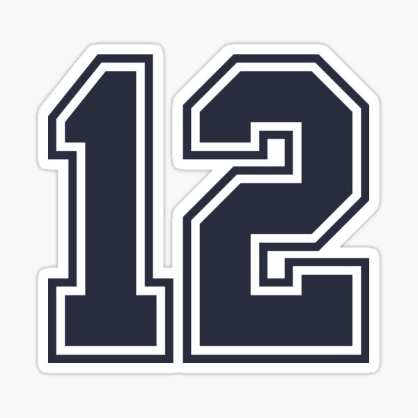 12 Sports Number Twelve Sticker for Sale by HelloFromAja