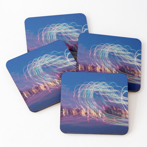 Item preview, colorful abstract light painting neon lines designed and sold by moonaliara.