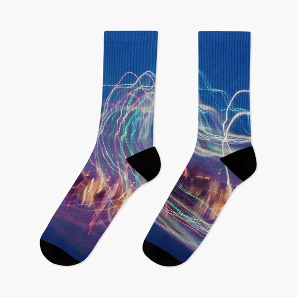 Item preview, colorful abstract light painting neon lines designed and sold by moonaliara.