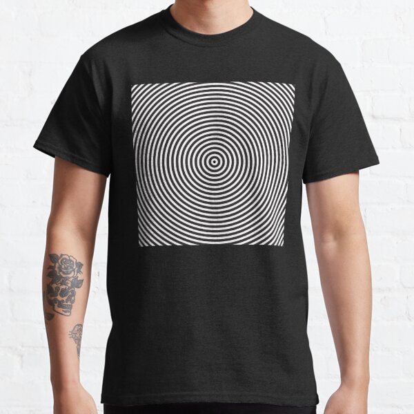 circles - black and white op art Classic T-Shirt