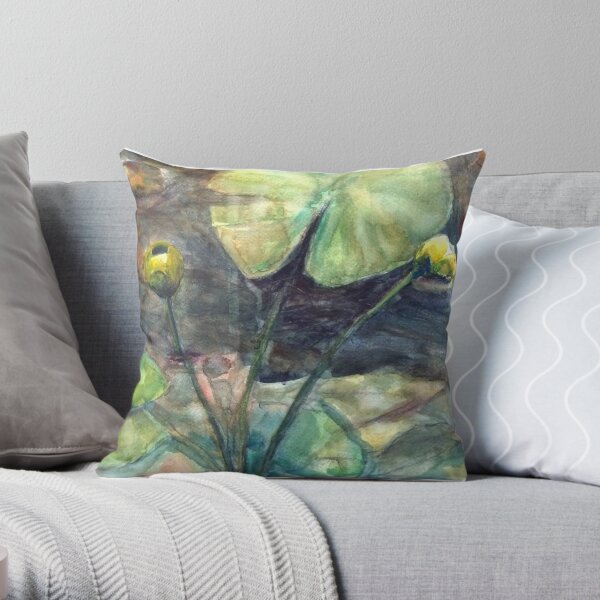 Yellow waterlily Throw Pillow